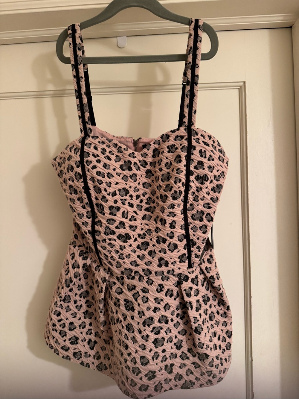 NWT Guess Pink Holly Leopard Print Bustier Holler Knit Top size Small